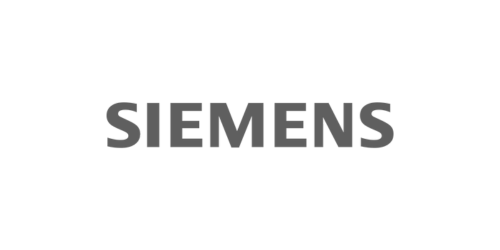 The logo of Siemens with a gray overlay.